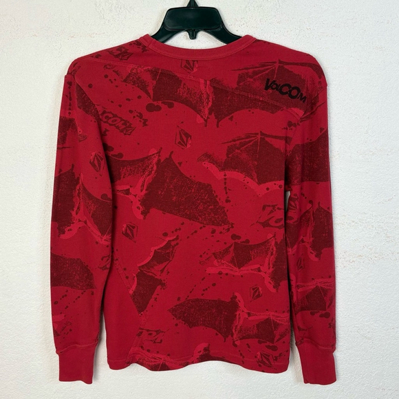 Volcom Rogan Printed Thermal T Shirt Sz. S/P Red - Picture 8 of 13